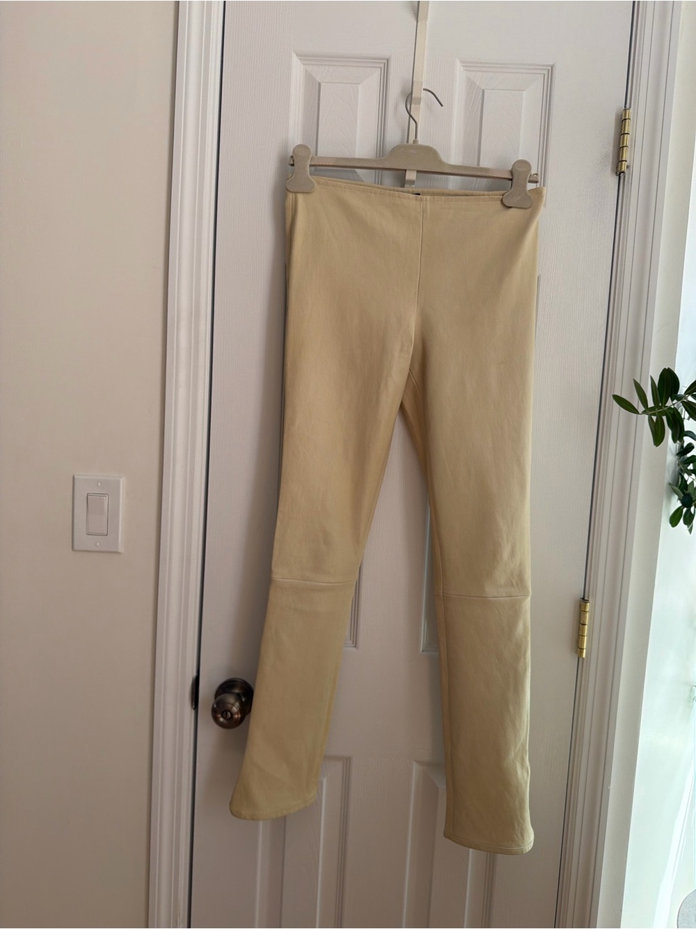 The Row Leather Cream Leggings Size Small